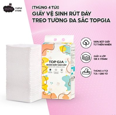 Giấy Rút Đa Sắc 1280 Tờ TopGia